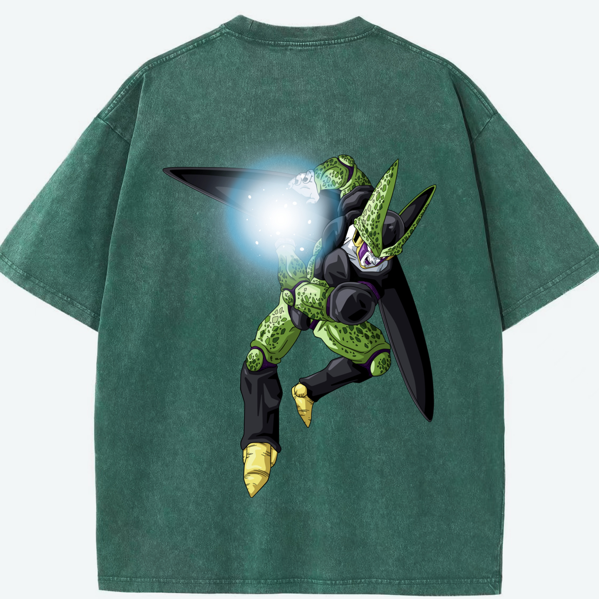 （画像用） ドラゴンボール セル DRAGON BALL Cell 綿100% ヴィンテージ風 半袖Tシャツ（背面プリント）